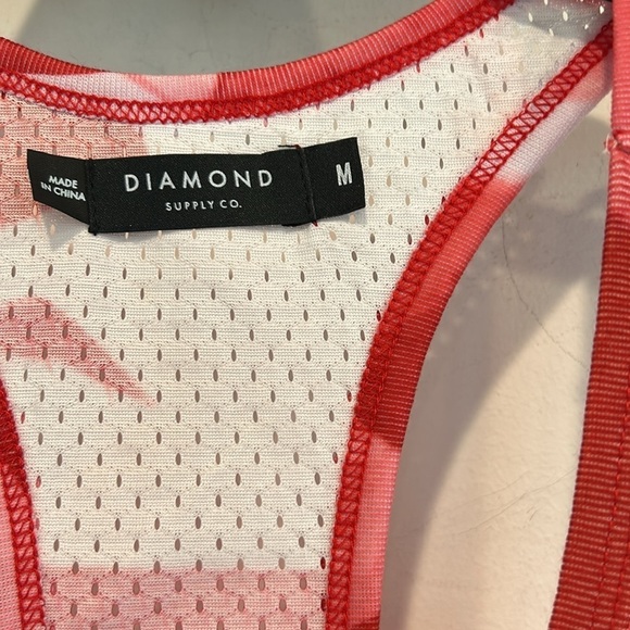 Diamond Supply Co. Red white mesh tank Top so men’s size medium new w tag - Picture 4 of 6